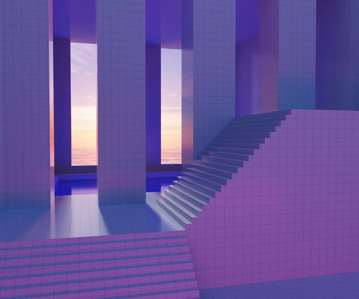 U9Oknc's tweet photo. Space #152 

#liminal #dreamcore #liminalspace #vaporwave #vaporwaveaesthetic #aesthetic #purple #abstractart #nft #nftart #nftartist #3dart #3dartist #AlgorandNFT https://t.co/gfnqLZBjkt