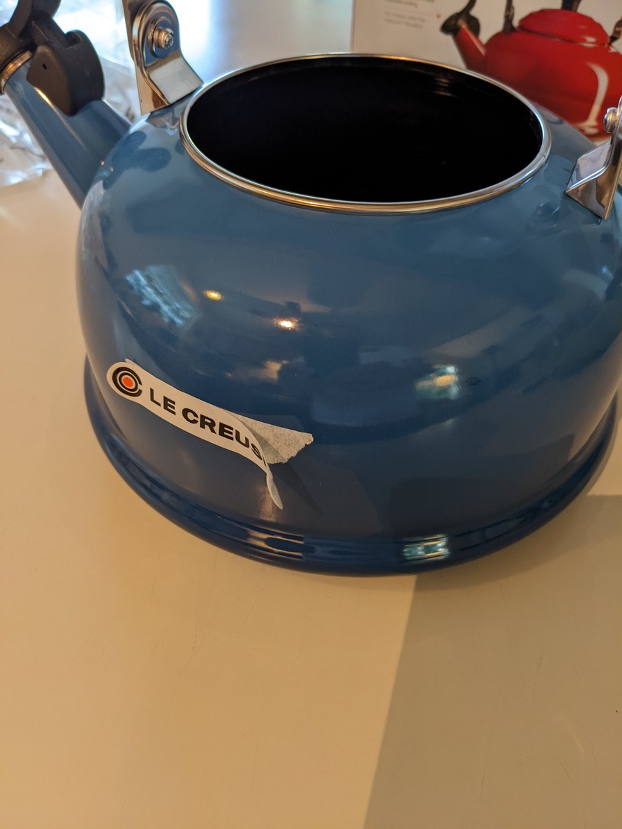 abadger's tweet photo. .@lecreuset I am disappointed that a brand of your caliber fails to manage this detail. When you put a label on a finished surface ask yourself what the customer experience is going to be when attempting to remove that label. Please! https://t.co/blBX55sG6v