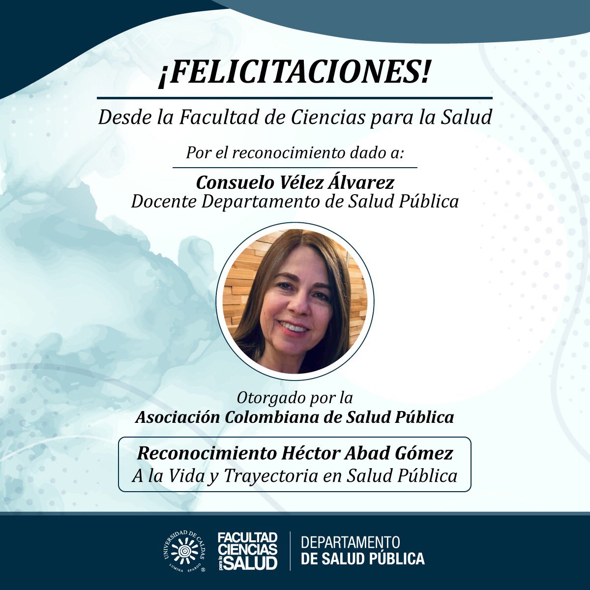 ClaudiaJarAngel's tweet photo. Merecido reconocimiento a mi compañera de trabajo y amiga Consuelo Vélez Álvarez. @udecaldas ¡Felicitaciones! https://t.co/li1PZqSfTV