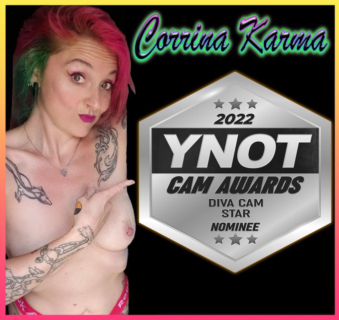 2 pic. First time nominee for a @YNOTdotcom Award!!
⭐️Best Diva Cam Star⭐️
Voting has begun and can be