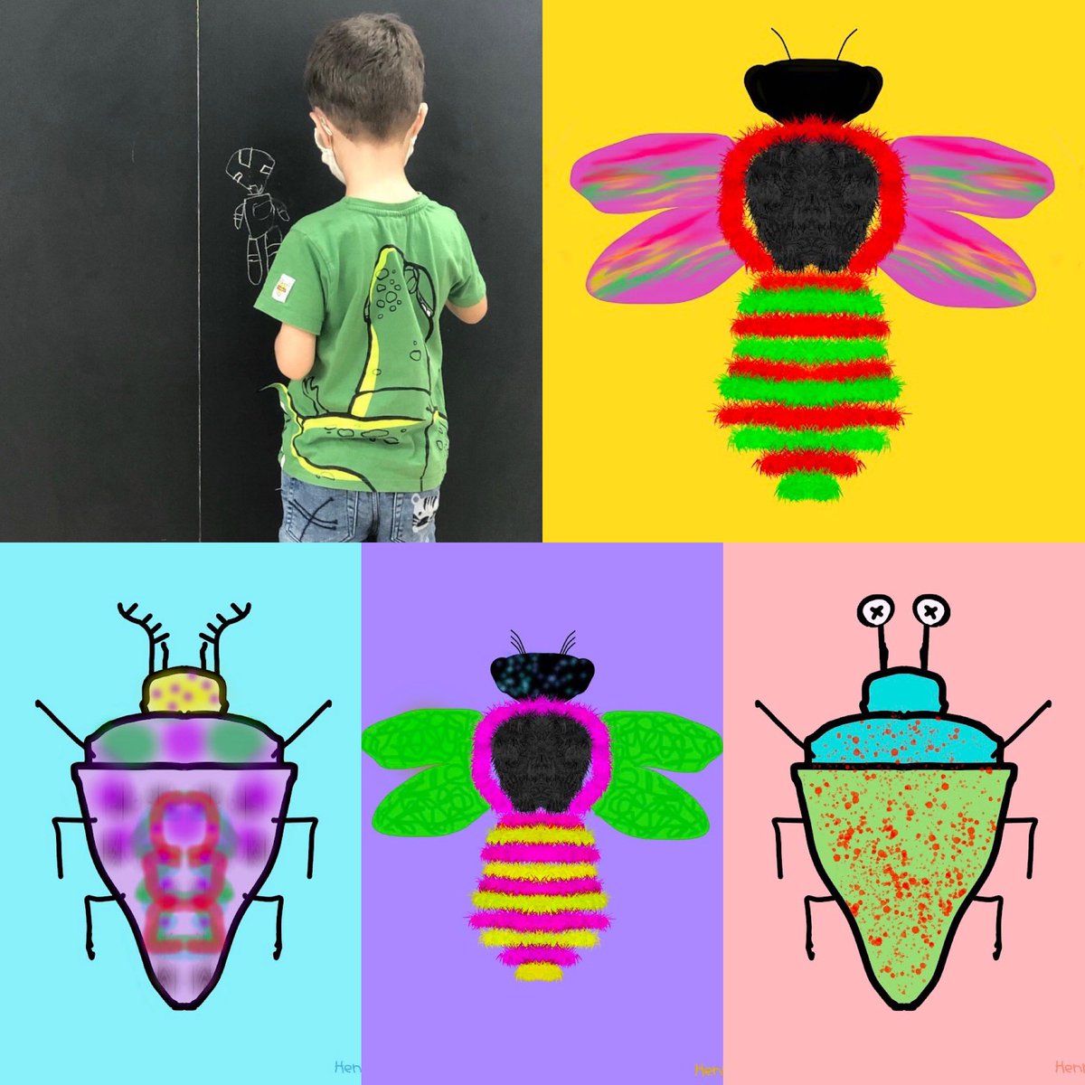 parvizmayelzade's tweet photo. 6-year-old artist: @Henry_NftKid 😍
Pls check out Henry’s new collection “BUGINS” which is inspired from his love for bugs & insects. 🐝🪲♥️
@NasimPachi
#kidsart #NFTkids #LEGADA #werisetogether
https://t.co/0w6vT5FH6g https://t.co/S9PqPcFtpi