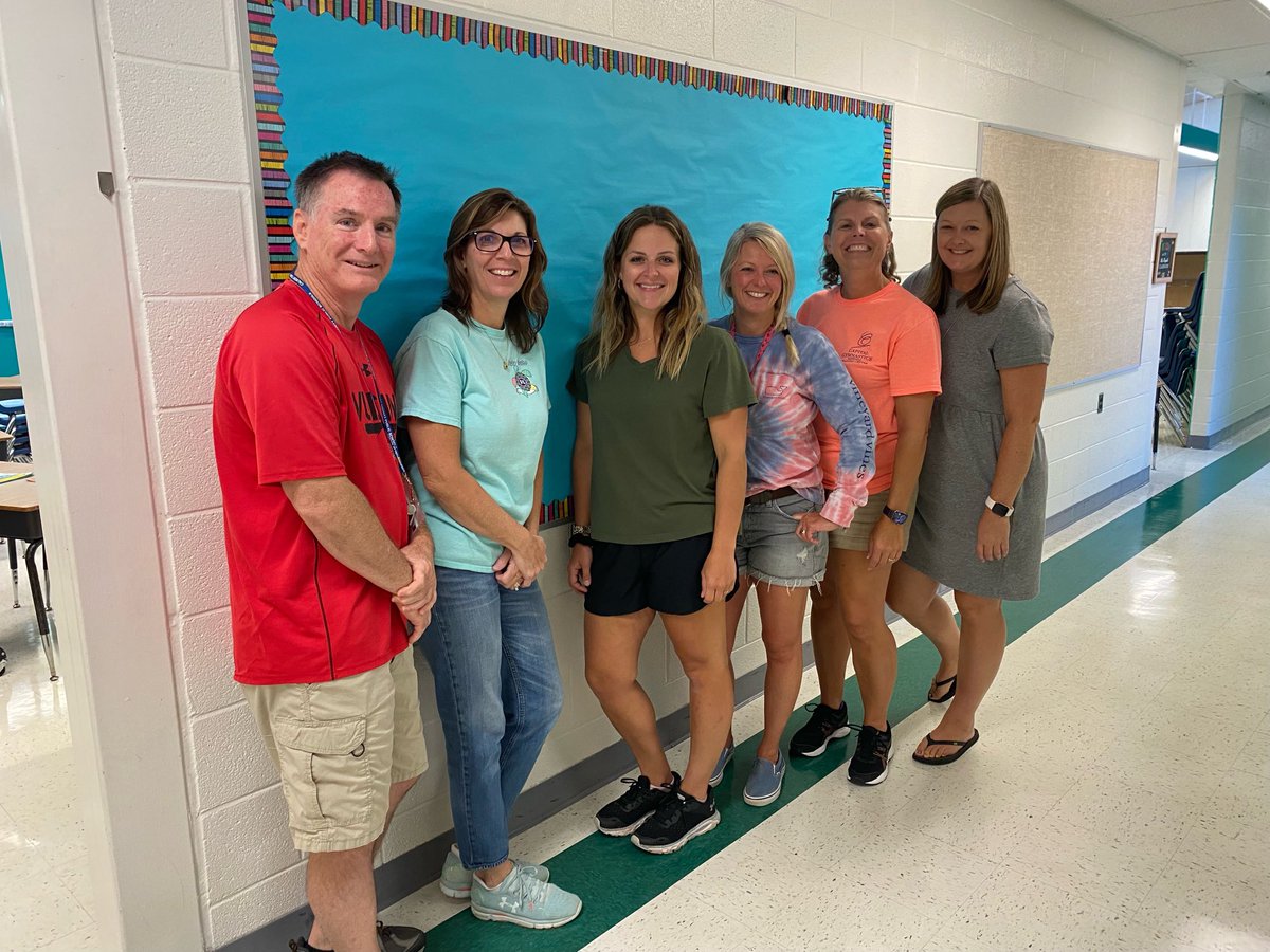 WHES first grade team is all smiles getting ready for the new year!