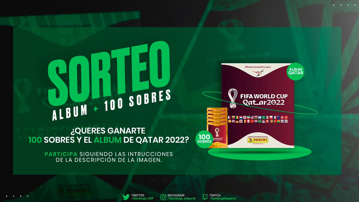 #SORTEO 🤯

 Participa ya y ganate el álbum del Mundial + 100 sobres 

Los requisitos son muy fáciles 🙌

▶️ Seguir al Expreso en Instagram / Twitter 

▶️Dar MG y RT a la publicación. 

▶️Etiquetar a 3 amigos. 

🔷 El ganador se dará a conocer el 5/9.