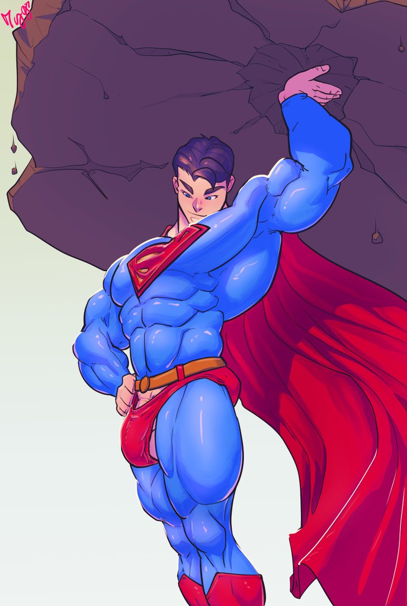 mygetawayart's tweet photo. (Commission) - Those trunks won't hold much longer..
#bara #muscle #bulge #pecs #gay #yaoi #superman #fanart #NSFW https://t.co/7CpxuBQqdt