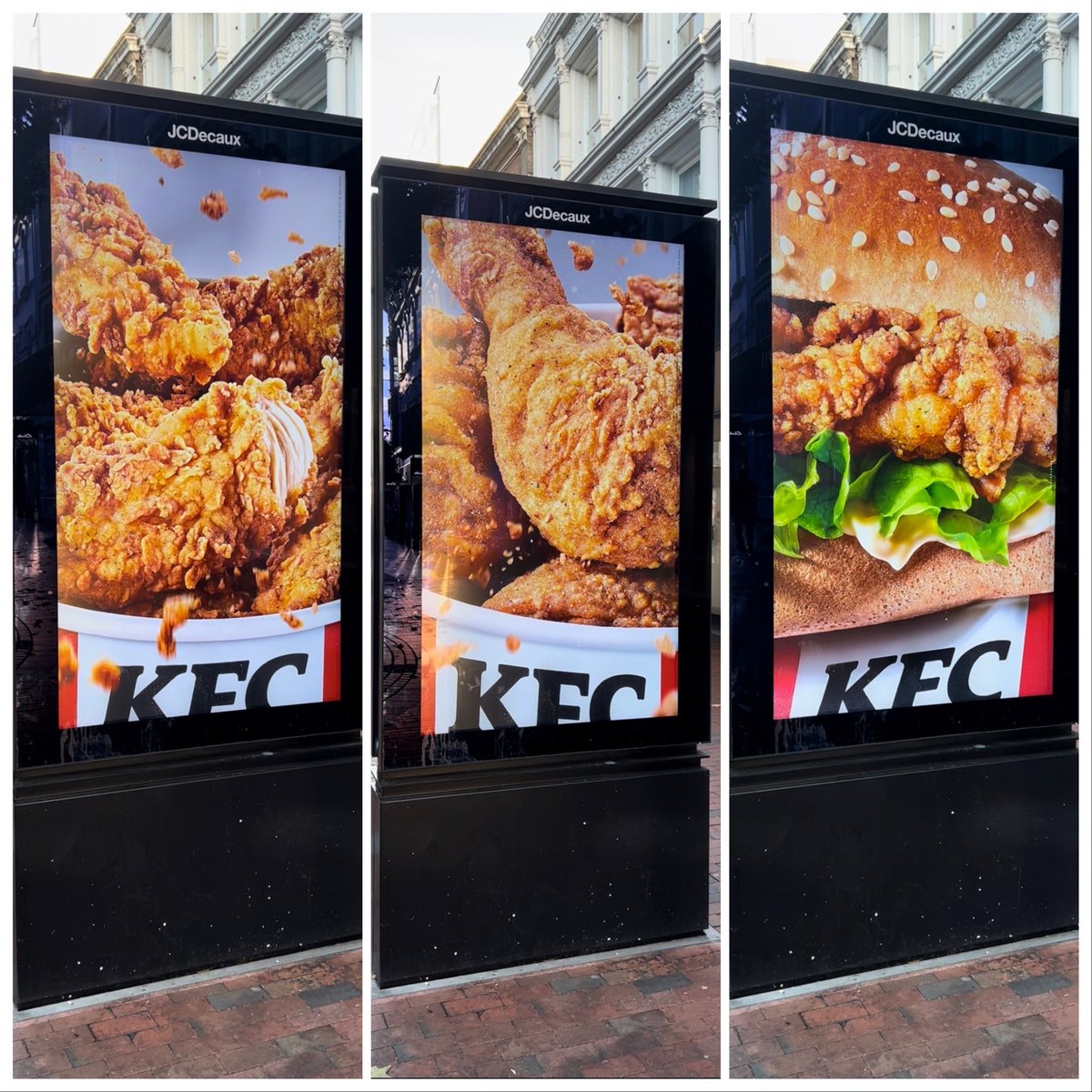 Assadourian_OOH's tweet photo. It’s interesting to see two different brands Persue such a similar creative pathway! #muller #kfc #OOH https://t.co/fdUpcqamtn