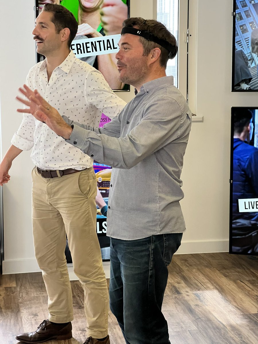 Assadourian_OOH's tweet photo. Great to take a look at some of the fantastic tech from @OceanOutdoorUK that’s being implemented into OOH! From haptics, to real life mind control and of course a look at the metaverse… @Goodstuffers are excited to book some campaigns that can utilise this fantastic tech! https://t.co/3Vk5vqy2Ci
