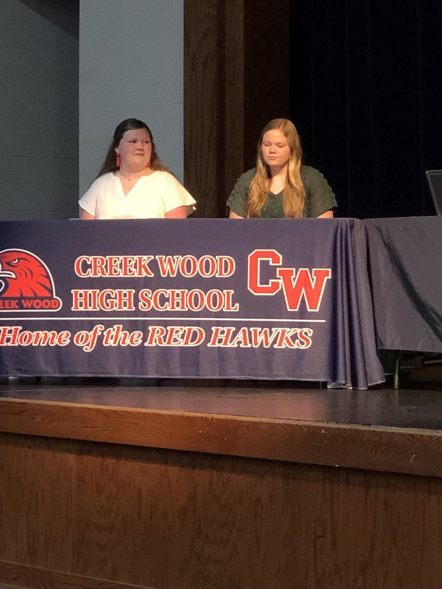 New Student Board Representatives at tonight’s school board meeting.  These ladies bring current school events to board members and are an asset to our board! ⁦<a href="/DCS_TN/">Dickson Co Schools</a>⁩