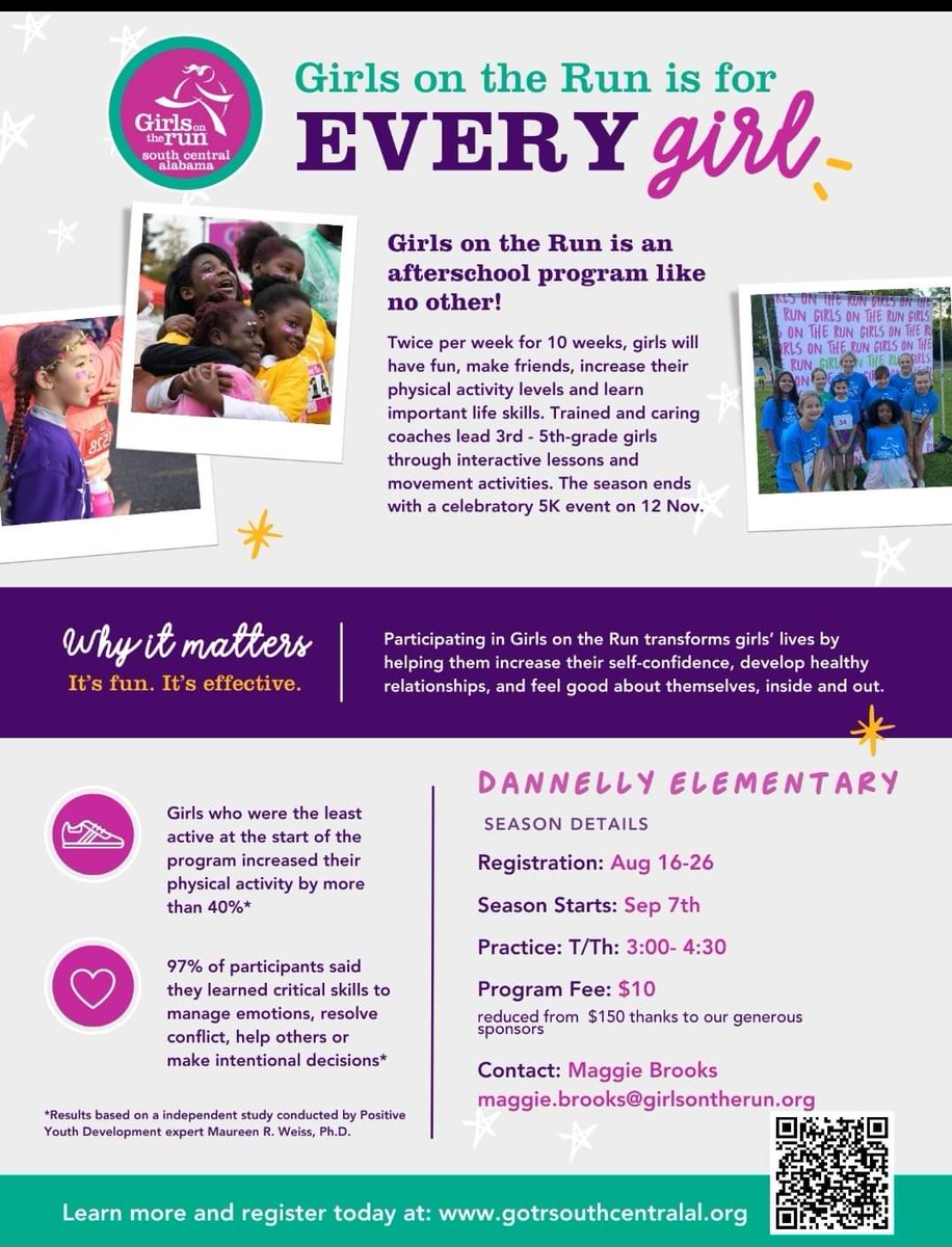 DannellyElemen2's tweet photo. 🗣Dannelly Elementary is excited to welcome Girls on the Run this school year! 🏃🏾‍♀️ Girls on the Run is physical activity,  social/emotional  skill development and a whole lot of FUN!!!! https://t.co/VdneQdOeU5