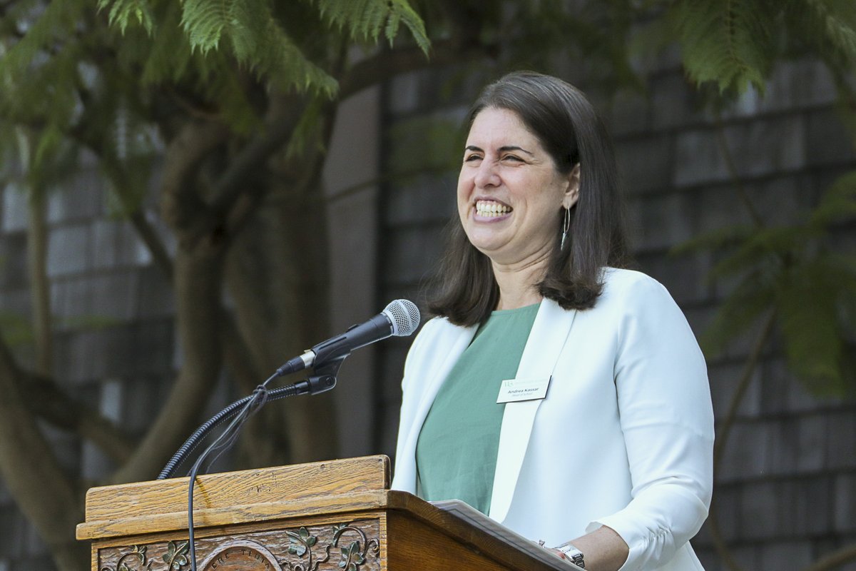 Westridge100's tweet photo. "We are part of Westridge’s larger collective story—a story of gender equity, a story of forward-thinking education, a story of striving to rise." Read Head of School Andrea Kassar's Convocation remarks in full here: https://t.co/XzD4GL5GgX https://t.co/R8jtconYlf