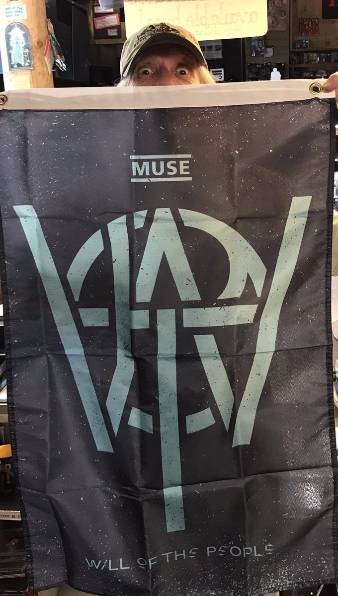 This Friday at 10am we are having a @muse listening party celebrating their new album “Will Of the People”! Come by and get a free bumper sticker, hear the album, and enter to win the banner in our post or a copy of the new album on cream vinyl! Winners will be drawn at 11am.