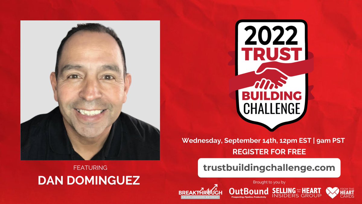 sellfromheart's tweet photo. Dan Dominguez brings the power of your WHY @whyinstitute to the Trust Challenge! Get your ticket for the 2022 Trust Building Challenge now and block this on your calendar. 

https://t.co/GKbiez9Sep 
 
#sellingfromtheheart https://t.co/MAZeHkTTjW