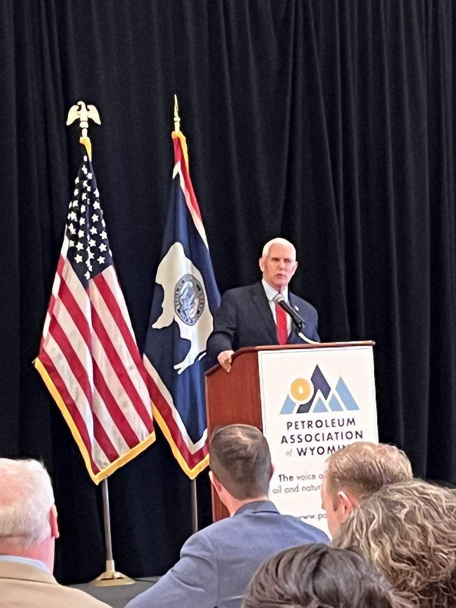 Honored to hear from former Vice President <a href="/Mike_Pence/">Mike Pence</a> today <a href="/PAWyoming/">Petroleum Association of Wyoming</a> Rockies Petroleum Conference. Words of hope, wisdom and leadership were welcomed! #usa #independentenergy #alltheaboveenergypolicy
