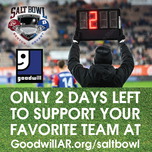 GoodwillAR's tweet photo. Who will win the coveted #GoodwillAR trophy? ONLY 2 DAYS LEFT TO DONATE for your favorite #SaltBowlAR team. https://t.co/nZnSP8X1lT.
#SaltInTheRock #SaltySaturday #DonateShopChangeALife https://t.co/4tefb6CtER