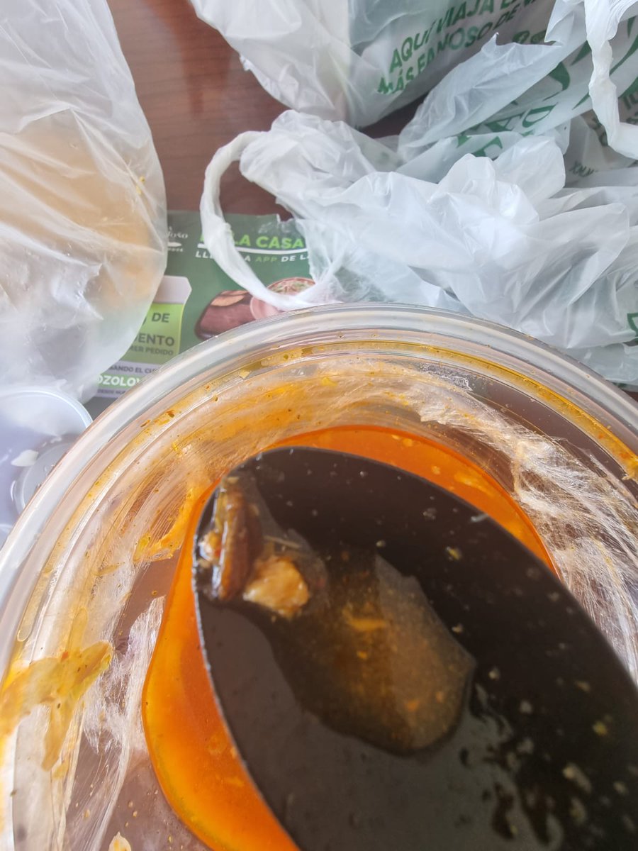 AngelicaAS15's tweet photo. @LaCasaDeTonoMx Al recibir mi pedido que contesta de 6 pozoles al dar unas cucharadas me percató de un insecto en mi pozole. Por lo cual @COFEPRIS hago responsable a casa Toño de cualquier enfermedad gastrointestinal, ya que todos habíamos iniciado a probar los alimentos. https://t.co/oX5VOHwreO