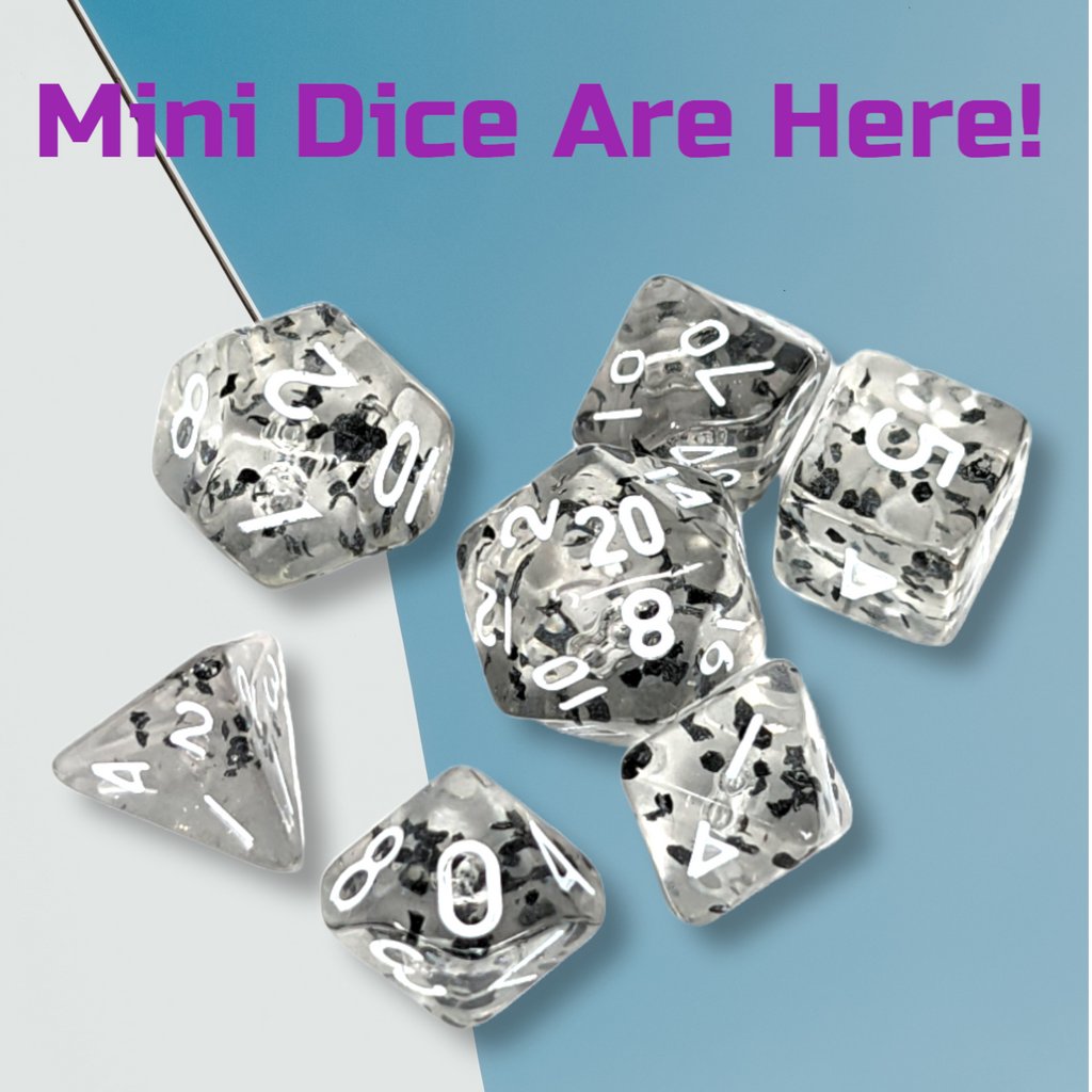 10mm Mini Dice Have Arrived!
#Standwithsmall
etsy.me/2JgJ2uB

#fanaticallyinclined #nevertoomanydice #yeggamers  #dungeonsanddragons #rpg #dnd #gaming #d20 #gamer #roleplay #geek #dnd5e #nerd #roleplayinggame #rollthedice #campaignlife #nerdlife #games #5thedition