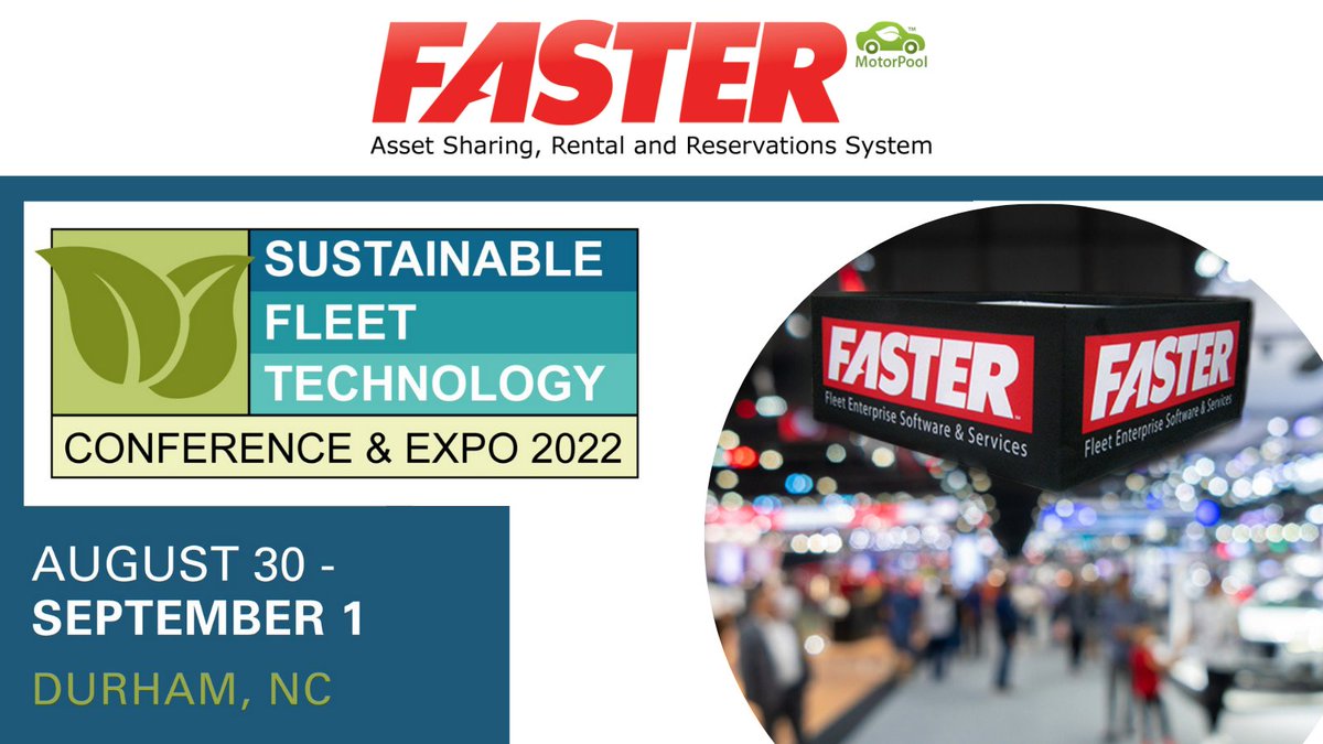 FASTER_Asset's tweet image. Discover how FASTER MotorPool, and FASTER Web can both help with your sustainable fleet initiatives at the 2022 Sustainable Fleet Technology Conference &amp;amp; Expo on 8/30 &amp;amp; 9/1 in Durham, NC.

#fasterasset #SFTEXPO22 #greenfleet #fleetmanagement