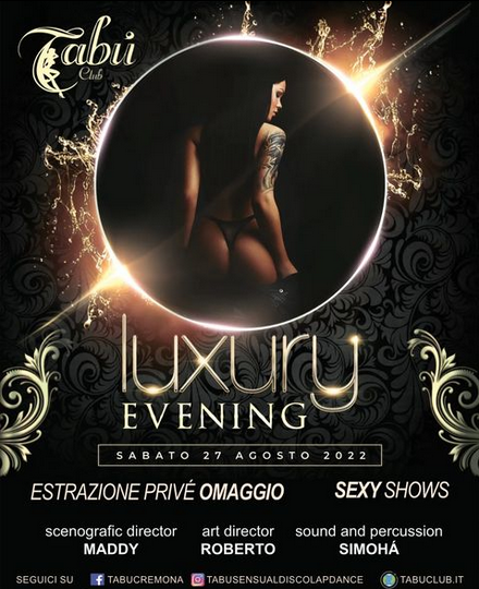 RADIONIGHTFORUM's tweet photo. SABATO 27 AGOSTO 2022 AL TABU' SENSUAL DISCO - LAP DANCE DI VESCOVATO - CREMONA (CR) .."LUXURY HEVENING" ...SEXY SHOWS E PRIVE' OMAGGIO ESTRATTI https://t.co/8GQUMaozbM #cremona #Brescia #mantova #Parma #cremonabynight #bresciabynight #mantovabynight #hevening #luxyry #lapdance https://t.co/kXlqSphtMP