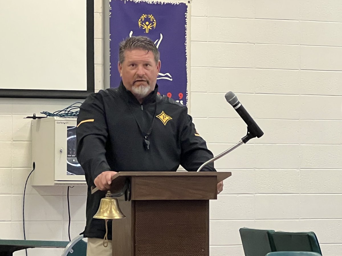 school_peach's tweet photo. Head Football Coach Chad Campbell spoke at our local Kiwanis meeting today.  Coach gave a great season preview., discussed updates on the team’s progress and provided updates for Trojans  who are now off in college. Thanks Coach! https://t.co/BtuW0dqfyF