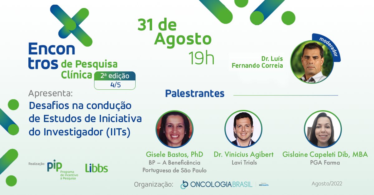 BrasilOncologia's tweet photo. Em 31/08 acontecerá a penúltima sessão do Encontro de Pesquisa Clínica 2022. Durante a live, especialistas discutirão sobre os desafios na condução de estudos de iniciativa do investigador (IITS). 

Cadastre-se em: https://t.co/C6JGKSB2IQ

#oncologiabrasil #libbs #oncologia https://t.co/X6yR9ugGcZ