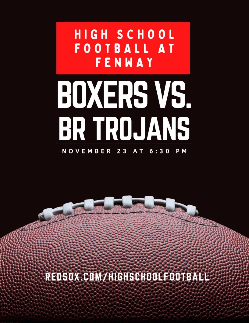 BrocktonAlumni's tweet photo. Brockton Boxers football to play Thanksgiving game vs. B-R on Thanksgiving Eve at historic Fenway Park. Details at https://t.co/mpqkoblZlC. ❤️🖤🏈 https://t.co/pPXjNEHGcz