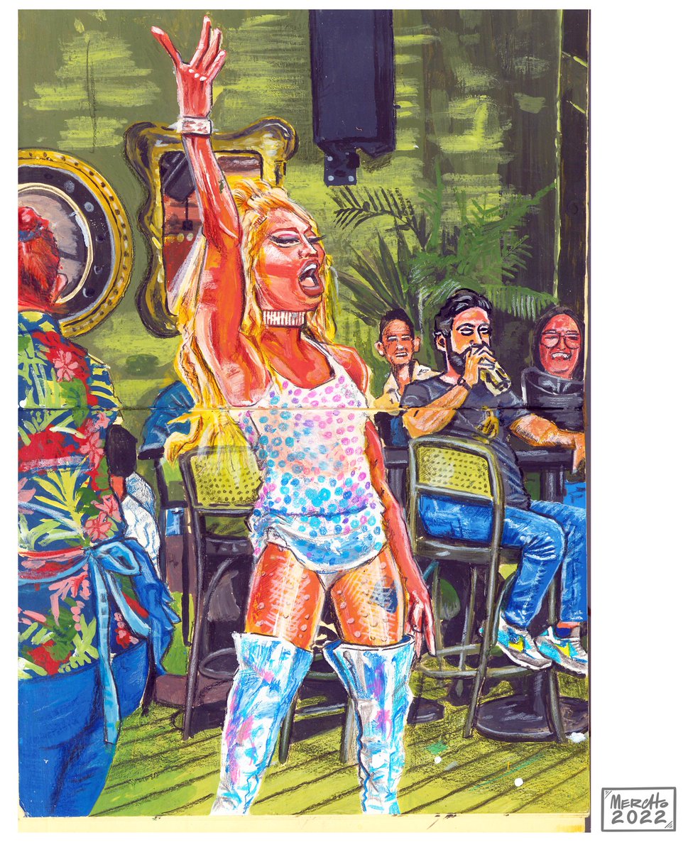 ELMERCHO's tweet photo. Un homenaje a las obras de arte viviente, a las bailarinas, a las cantantes, a las músicos, a ellas que fueron las primeras en plantar cara por su gente @sirenitomx @blowbarmx #dragqueen #dragpower #sketckbook #pinturaenacrilico #lapizdecolor #acrylicpainting #colorpencil https://t.co/bkd1GtNt5z