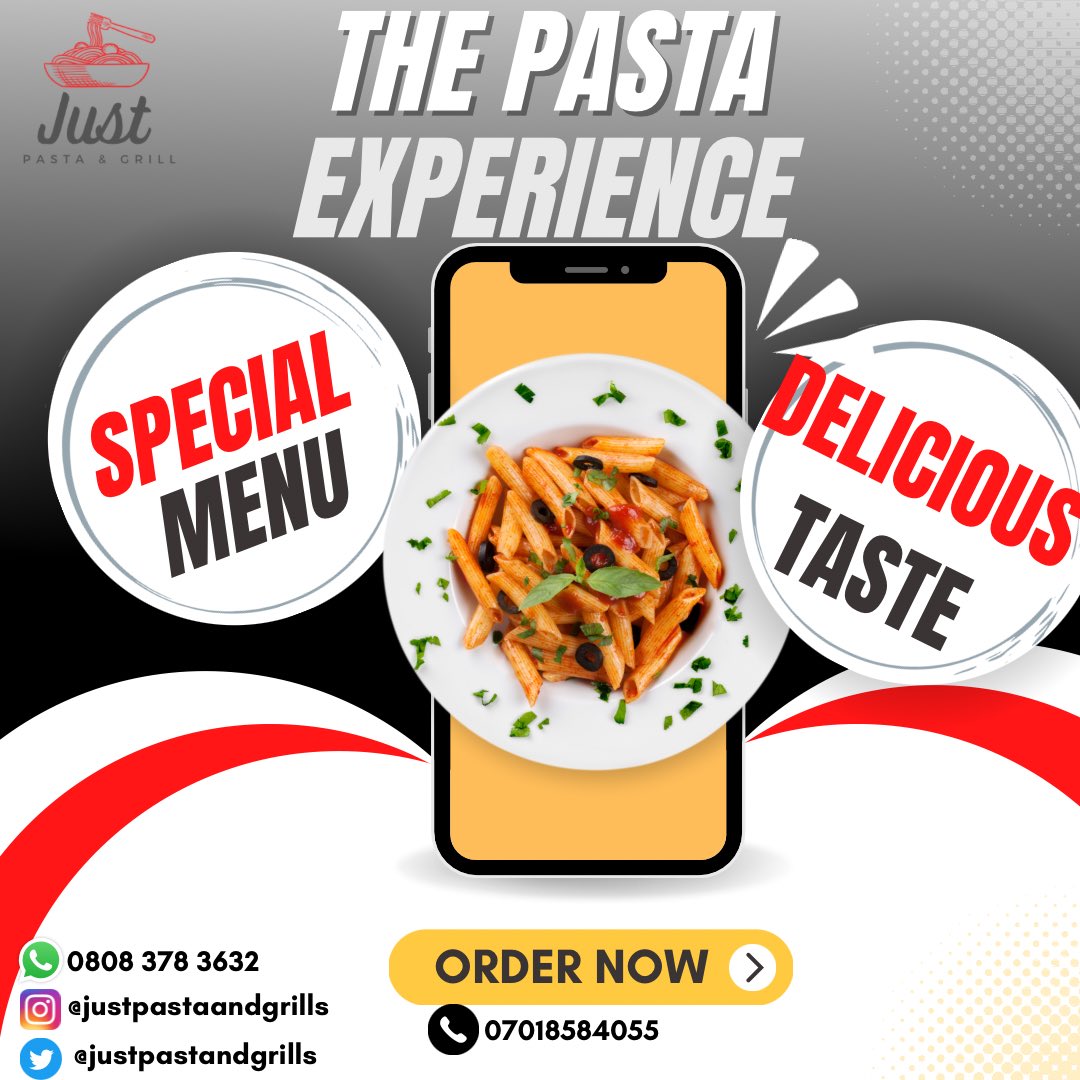 Pellentini's tweet photo. My business @JustPastaNgrill would begin taking orders from tomorrow. We offer you affordable Italian cuisines, with a dash of African ingredients.  So if you need lunch at work, or dinner, or even bowls of divine tasting sauces &amp; meals, give us a call or hit us up!  Follow us 🙏🏾 https://t.co/wq9M4bBf09