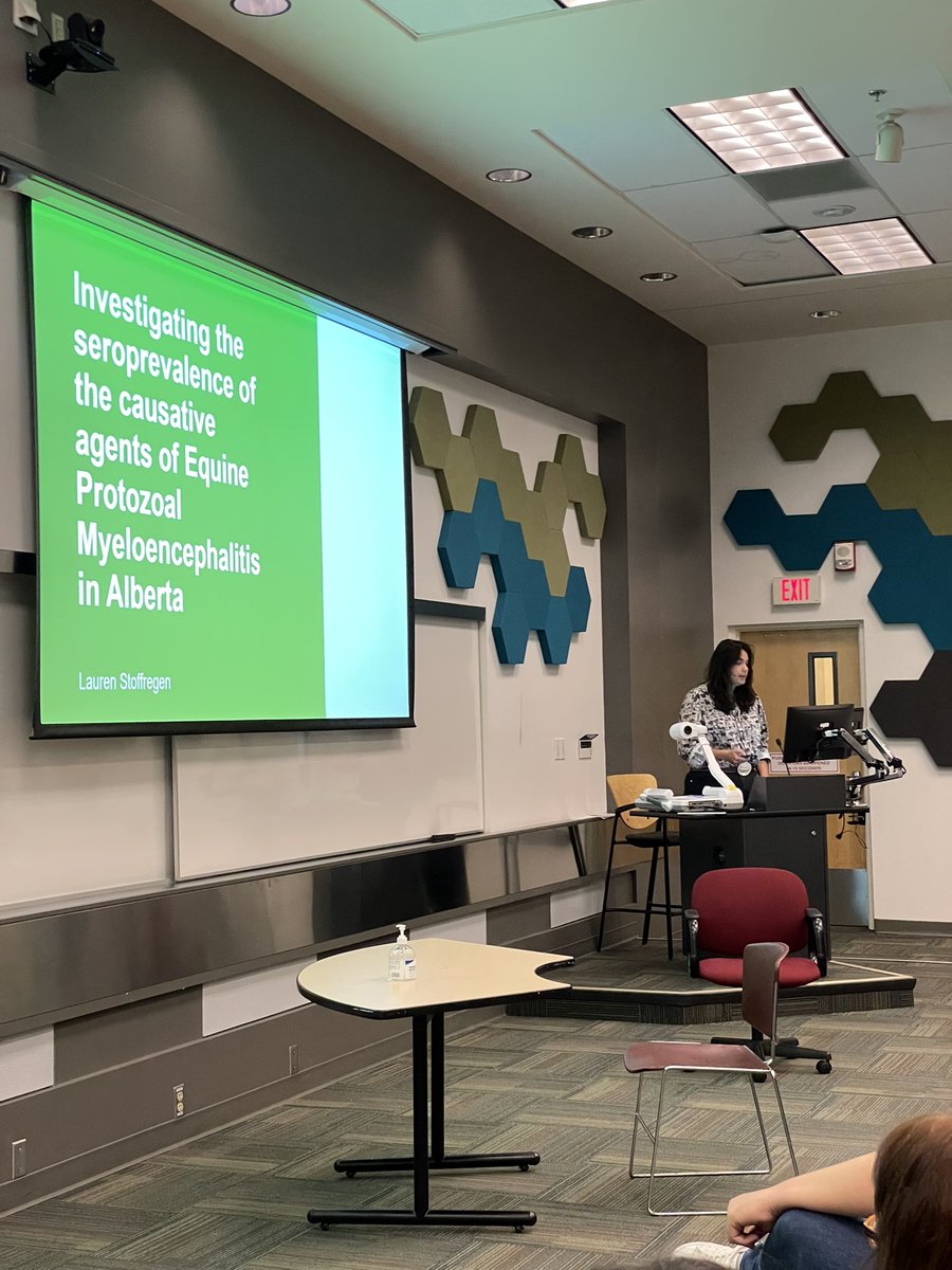 Very proud of my summer student presenting data from of our serological survey of Alberta horses at @ucalgaryvetmed SURE research day #studentscholars