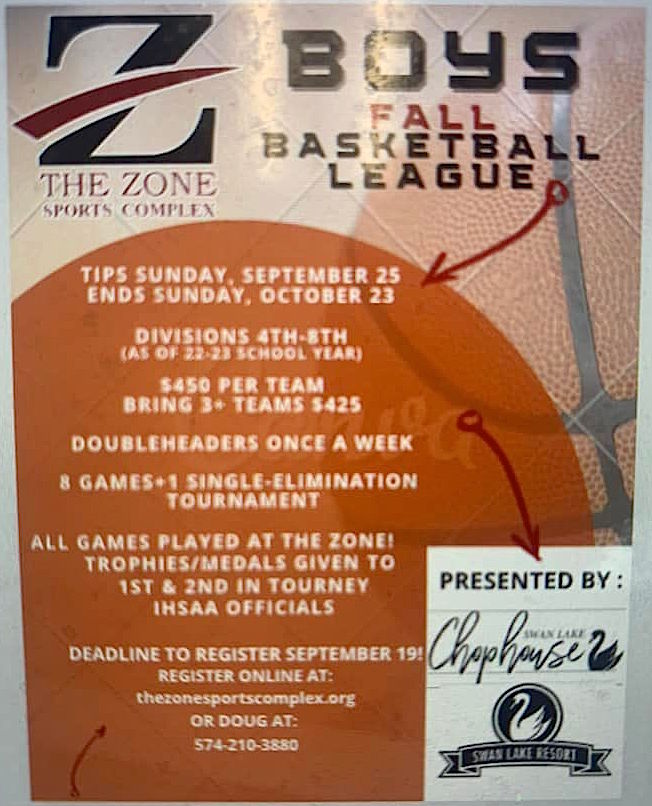 TheZoneNI's tweet photo. BOYS &amp; GIRLS FALL BASKETBALL LEAGUES TIP SEPT. 25; SIGN UP TODAY! Basketball season is just around the corner &amp; there's no better way to prepare for the upcoming season than to participate in our leagues, sponsored by Swan Lake Resort &amp; Chophouse restaurant. Here's more info ... https://t.co/1btf9C5Gb1