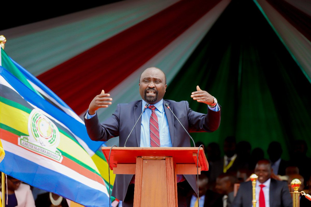 GvnChelilim's tweet photo. Together with my Dep Eng John Barorot, we took our respective Oaths of Office as the 2nd Governor and Deputy of the County Govt Uasin Gishu respectively. I thank my predecessor @GvnMandago for the smooth transition and as promised we will get to work as immediate as possible. https://t.co/F1rv4Hmi2i