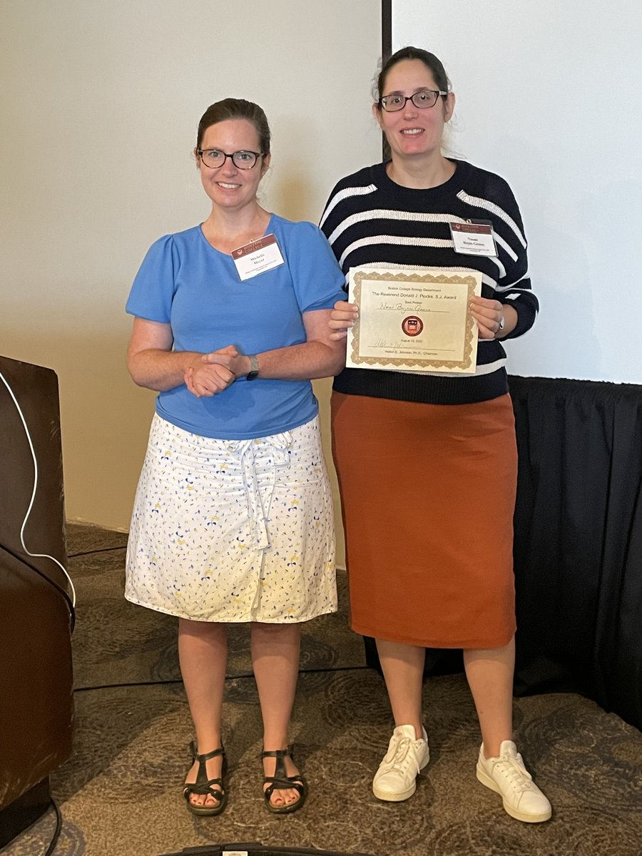 JuanceOM's tweet photo. What a fantastic time at the #BiologyDepartmentRetreat (@BiologyBC). The lab did an excellent job presenting their work, including an outstanding presentation from @ssespinozam. Additionally, we are proud and want to congratulate @nemibg for winning the #postdoc poster award! https://t.co/V28vBQE0Xy