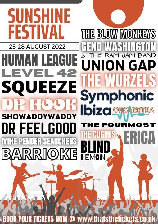 EricaBand10's tweet photo. fair to say we have had worse #bankholidayweekends looking forward to playing @uptonfestival with @humanleagueHQ @markking @Squeezeofficial @DrHookOfficial @ShaunWilliamson @TheWurzels @theblowmonkeys #hellosunshine https://t.co/MyUElAeX2G