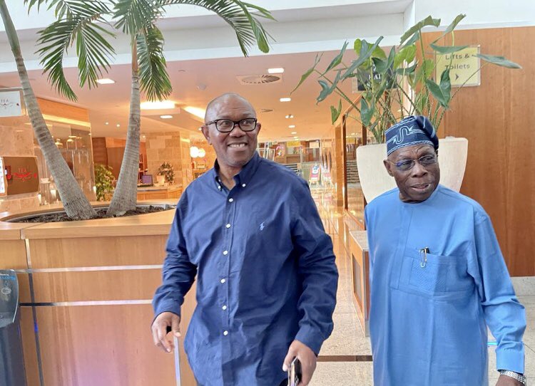 firstladyship's tweet photo. Meet the father &amp; the son. Like Obasanjo, Peter Obi is presidential. Read my pinned thread, I described the next President. https://t.co/nkYZTXw8i8