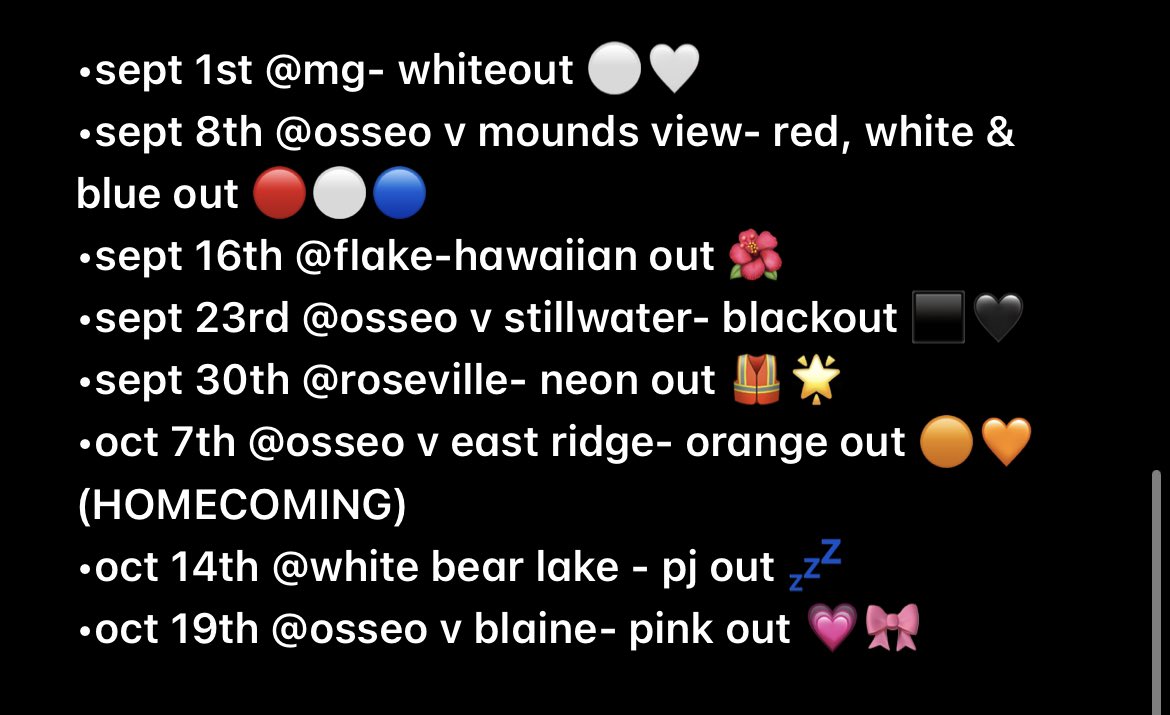 FOOTBALL SCHEDULE &amp; THEMES
#weareosseo #fortheseniors #weready <a href="/OSHorioles/">Osseo Orioles</a>