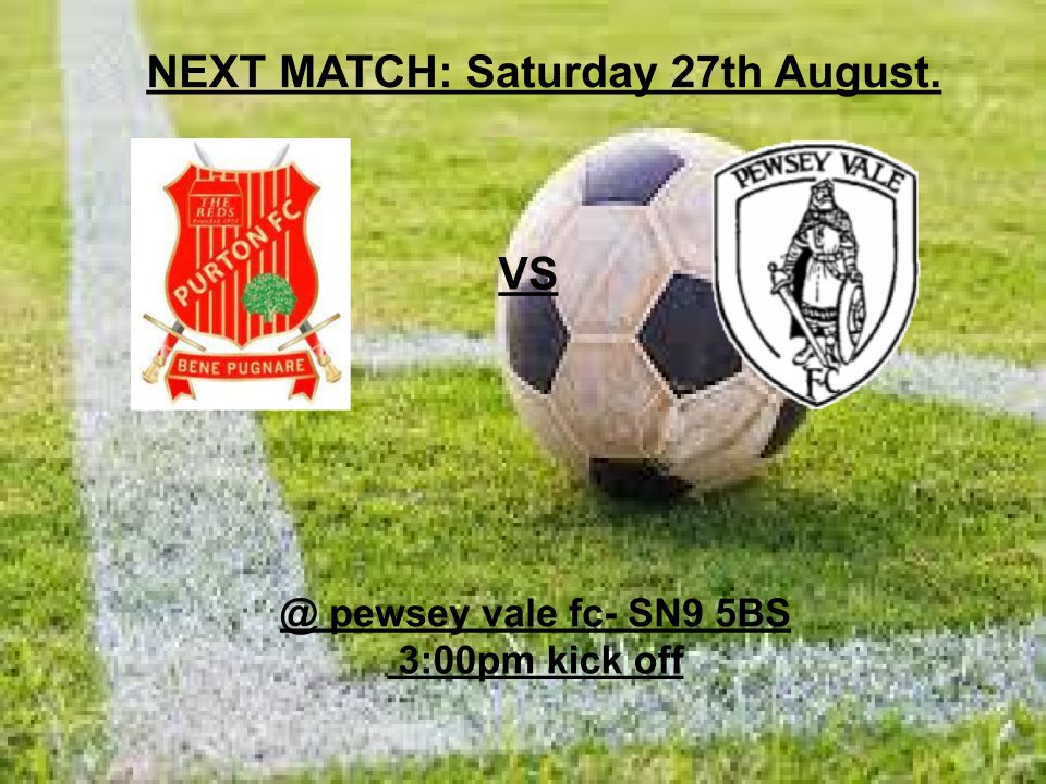 purtonfc9's tweet photo. Come and join us on our First away trip of the season.

Pewsey Vale Development vs Purton
At Pewsey Vale FC, The Recreation Ground, SN9 5BS
Kick off 3pm https://t.co/4Jj1NeBf32