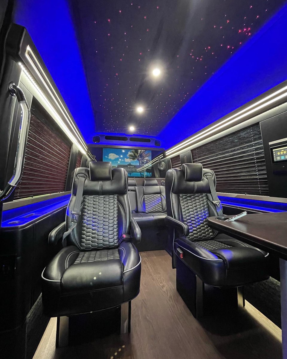 Mr__Ware's tweet photo. Excited to announce my new baby. 2022 Mercedes Benz Sprinter with custom Maybach roof and Lamborghini seats. 

Now available for you’re travel needs. In the Detroit area.  

Text us now at 989-205-9971. 

“Ware 2 luxury services” 
#YoungBlackBusiness alart 
#Detroit https://t.co/dhuhrR57JF