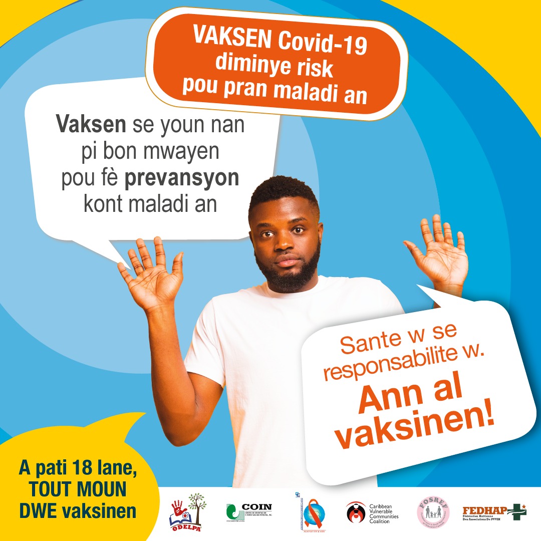 SoeurettePolic1's tweet photo. ODELPA dans le cadre de sa campagne avec COIN souhaite invite tout le monde à aller vers la vaccination pour qu'en Haiti nous puissions stopper le Covid-19. #ODELPA, #COIN, #Fosref. https://t.co/5atG6VqXtB
