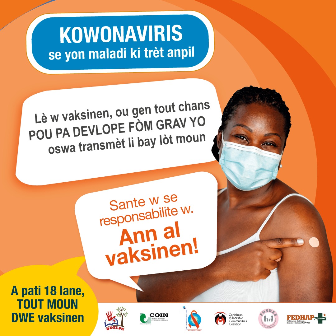 SoeurettePolic1's tweet photo. ODELPA dans le cadre de sa campagne avec COIN souhaite invite tout le monde à aller vers la vaccination pour qu'en Haiti nous puissions stopper le Covid-19. #ODELPA, #COIN, #Fosref. https://t.co/5atG6VqXtB