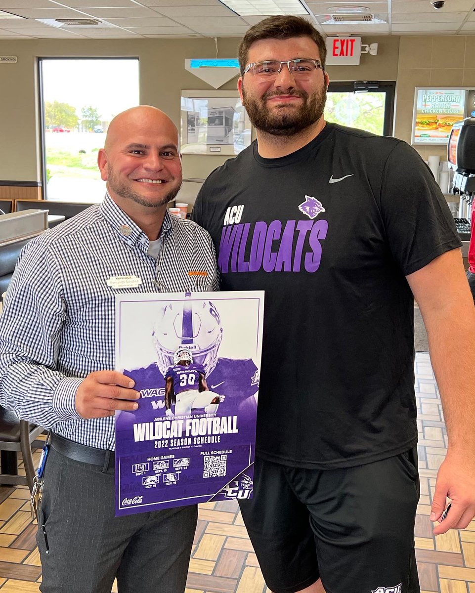 ACUFootball's tweet photo. First, you see our schedule poster around town. 

Then you come see us at Wildcat Stadium this fall! https://t.co/DCdK91tY1F