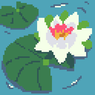 Lily pad and Lotus flower
#pixelart