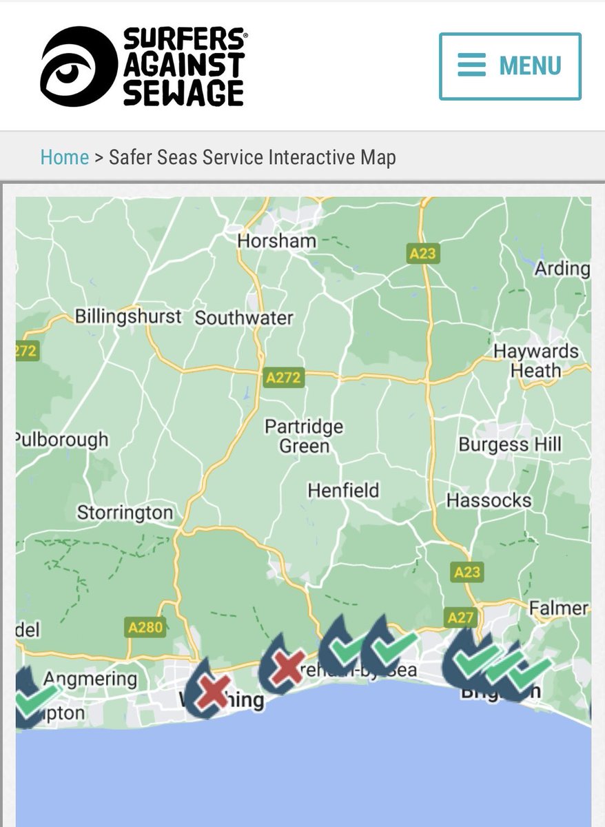 WorthingCan's tweet photo. Latest interactive map from ⁦@sascampaigns⁩ shows pollution alerts at #Worthing and Lancing, just in time for the bank holiday - thanks to ⁦@SouthernWater⁩ #sewage ⁦@vicki4labour⁩ ⁦@BeccyCooper4Lab⁩ ⁦@WorthingGreens⁩ ⁦@XRWorthing⁩ ⁦ https://t.co/xG3aIpHFWt