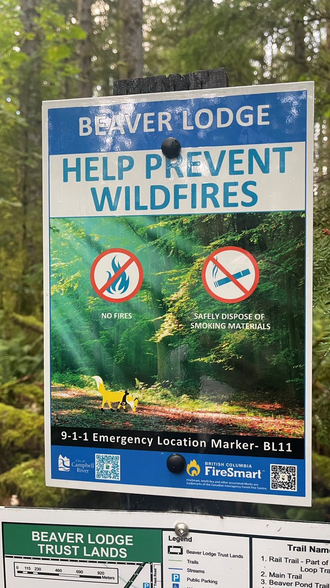 911 emergency location markers are now in the Beaver Lodge Forest Lands trail network. The signs will assist emergency crews responding to incidents by significantly improving location accuracy. More info at
campbellriver.ca