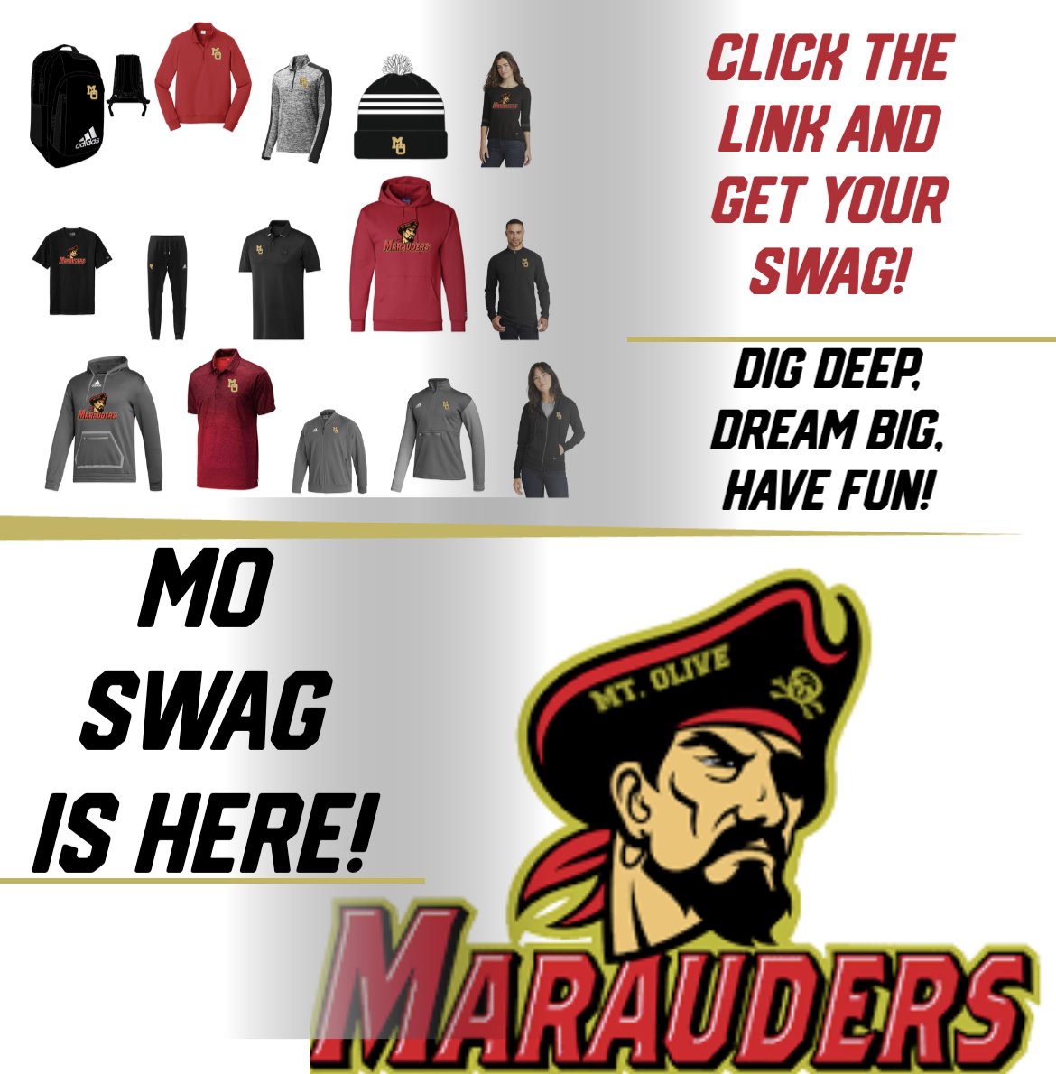 Marauder Pride, School Time = SWAG Time!  
Click the link and enjoy; the store closes on 9/14.
mohsathletics.itemorder.com/shop/home/
<a href="/ZywickiR/">Dr. Robert R. Zywicki</a> @CheerMohs @MtOliveXCandTF @mtolivelax @MOHS_Basketball <a href="/mohsparentclub/">Mt. Olive High School Parents Club</a> <a href="/PrincipalMOHS/">Mount Olive High School</a> @MOHS_Girls_Lax <a href="/mohs_library/">𝙼𝙾𝙷𝚂 𝙻𝙸𝙱𝚁𝙰𝚁𝚈</a> <a href="/motsd/">vajpayee shalini</a>