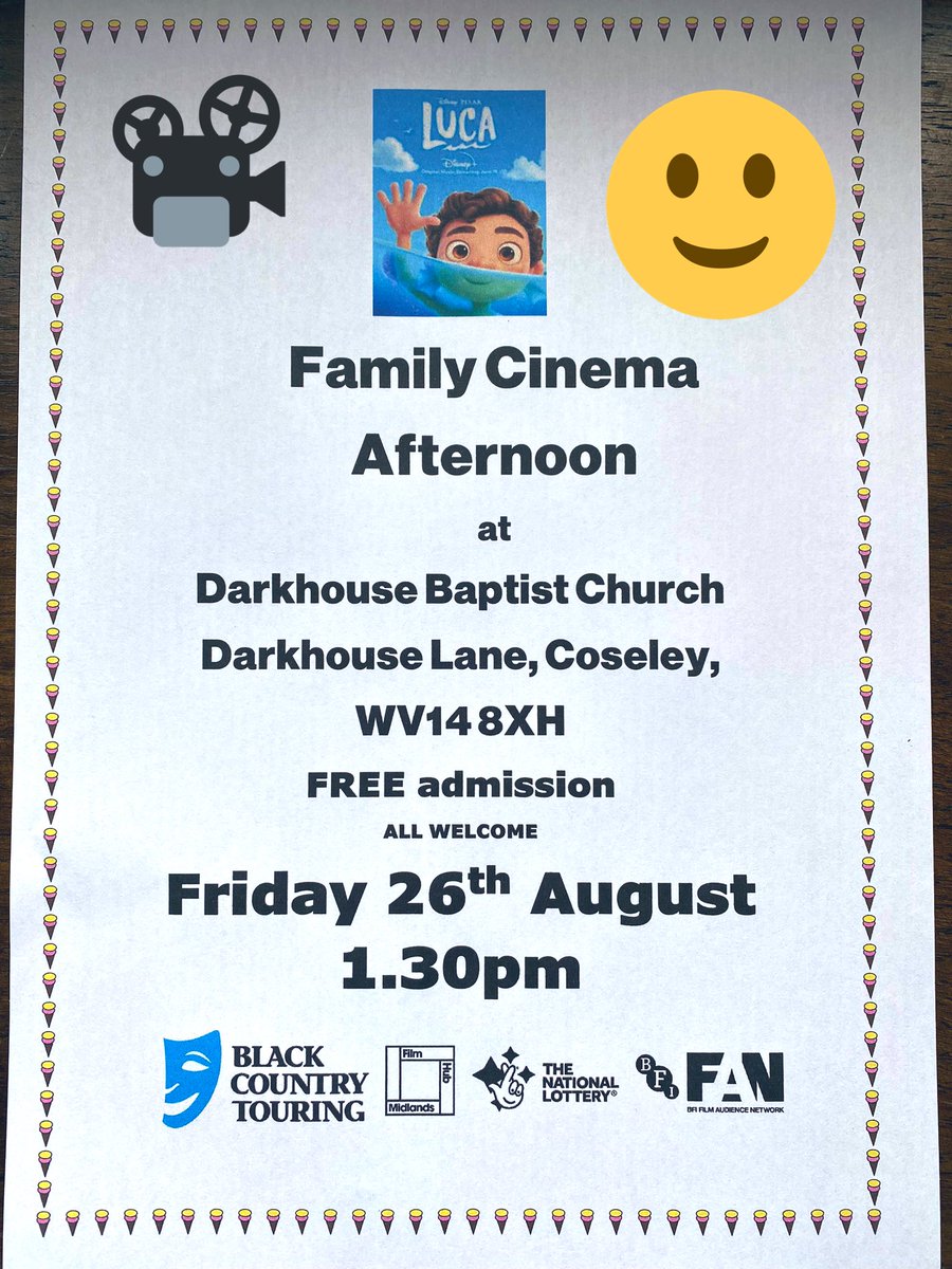 darkhousebap1's tweet photo. Something to interest children happening in @East_Coseley Tomorrow! Free! #families #disney #Luca #familyfeelgoodfilm @BCT_Touring #summerholidays https://t.co/VpQmLu5wX8