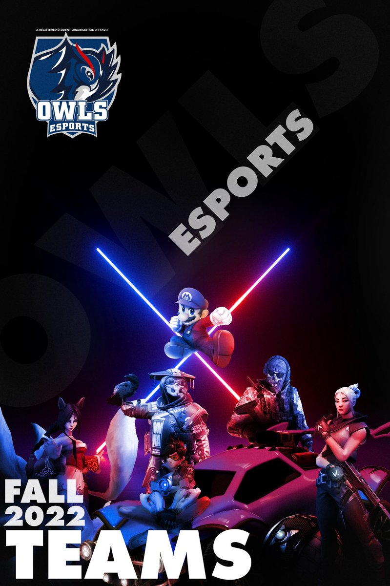 OwlsEsportsFL's tweet photo. The time has come everyone. Our Fall 2022 Esports rosters are ready to be revealed. We want to thank all participants for coming out to tryouts. The turnout was insane and we have got some great teams this semester. https://t.co/dQx1b7eJD1