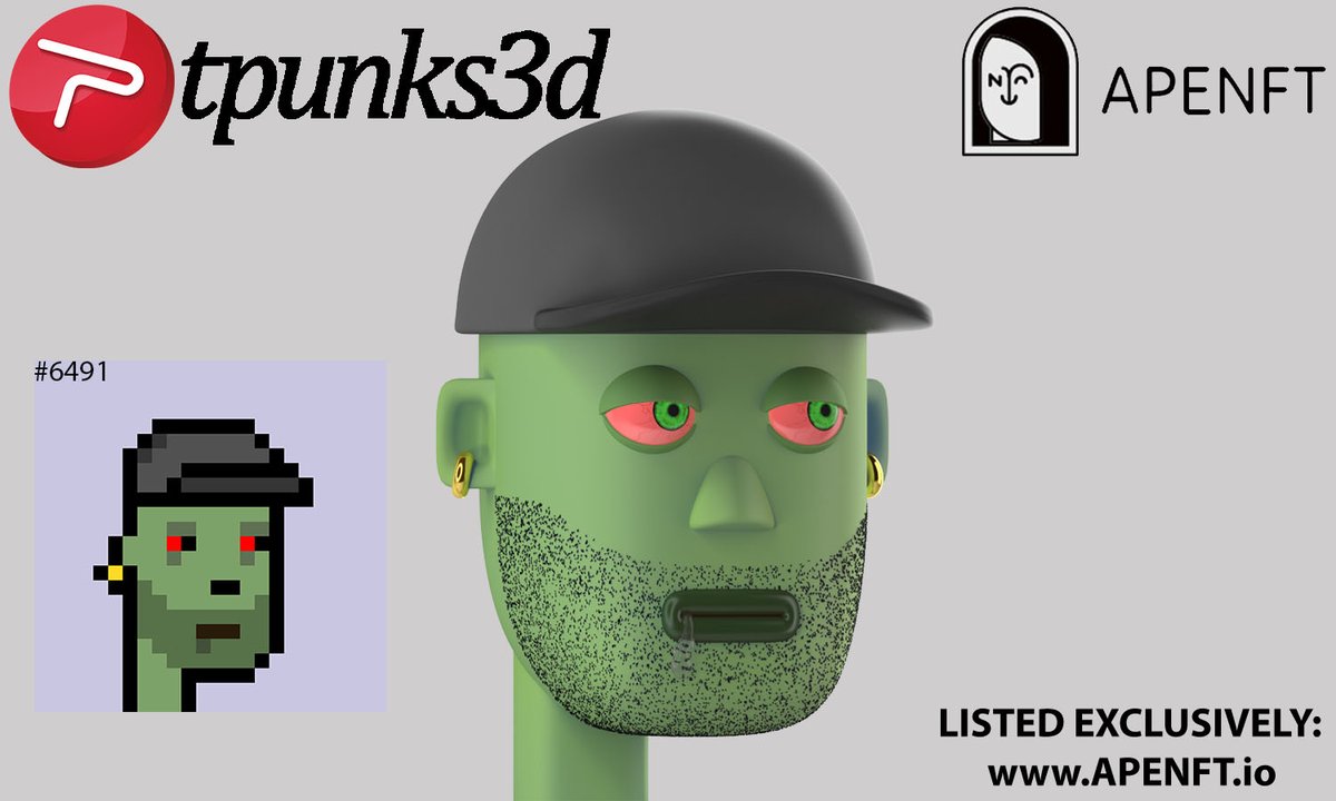 Tpunks3D's tweet photo. Tpunks3d "ON SALE" for 500 #TRX only on #APENFT

#6491 👉 https://t.co/KEdlgslr8t 👈

#NFT #FreeMint #APENFTMktplace #Tpunks #justinsun #NFTs #TRONICS #TronNetwork #USDD #TRON #wTRX #TRX https://t.co/oW1QSfi2w8