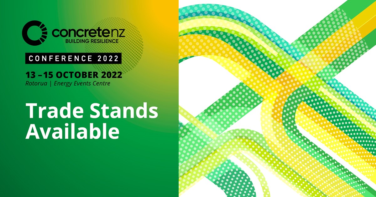 concrete_nz's tweet photo. Only two stands left for the @concrete_nz Conference 13-15 Oct in Rotorua. This is an opportunity to support the advancement of concrete based knowledge in a respected forum. https://t.co/fghIsk9Umk
#concretenz #concrete #concreteconference #concreteconference2022 https://t.co/P4C65nCUAL