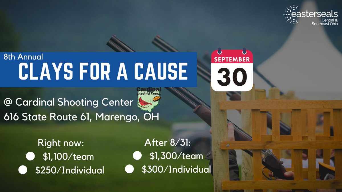 EastersealsCSEO's tweet photo. Our next big fundraiser is right around the corner!!!

Enjoy some #ClayShooting with us at Cardinal Shooting Center on September 30th.

Food will be provided and we'll be raffling off some equipment!

Stay tuned to find out what👀 https://t.co/b92PaSEg0f