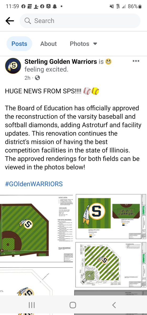 molinebaseball's tweet photo. Congratulations to @shs_gldnwarrior baseball on their field upgrades!!!  One can only dream that maybe someday.....@MolineAthletics @MolineCVSchools https://t.co/GYquaf2xct