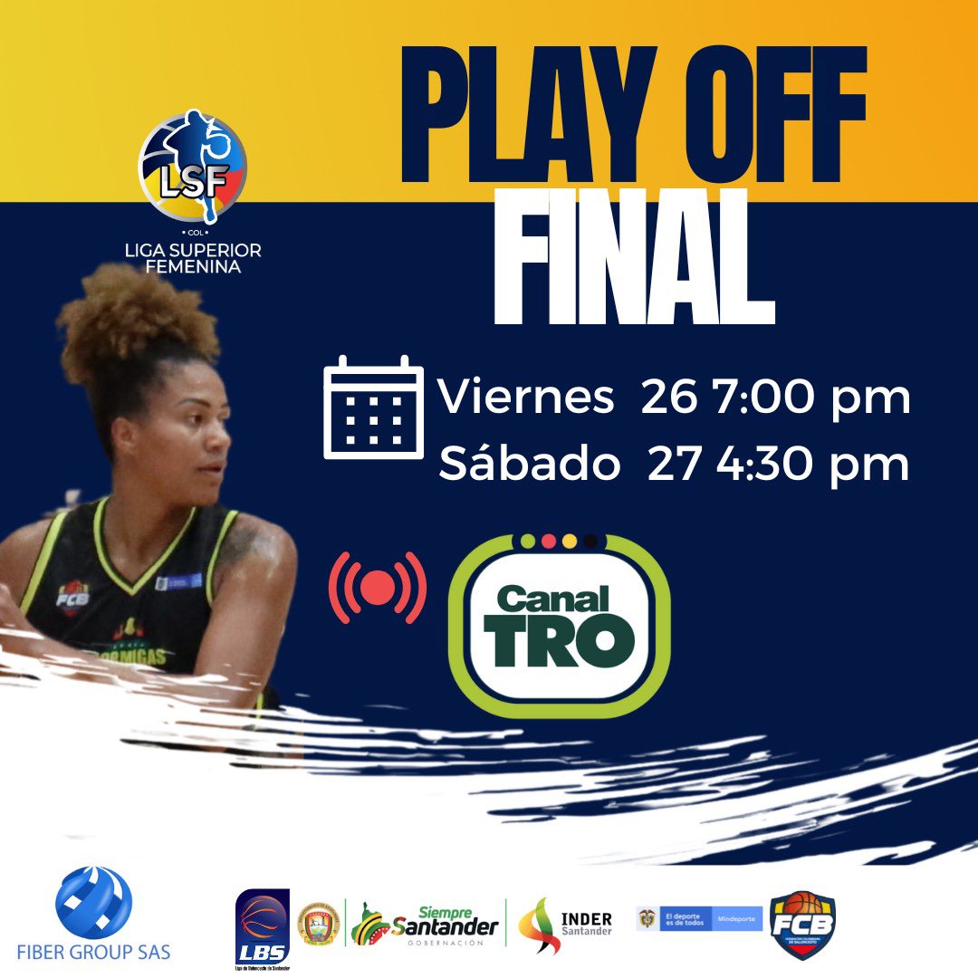 indersantander's tweet photo. ¡Todos vamos a apoyar a nuestro equipo! 

Fiber Hormigas Indersantander jugará la final de la Liga Superior Femenina contra #Antioquia. Viernes 26 y sábado 27 los esperamos en el coliseo Unab para vivir las emociones del 🏀. ¡Vamos por la🏆, a ganar! 

#SomosElGobiernoDelDeporte https://t.co/CFeRWFZwkT