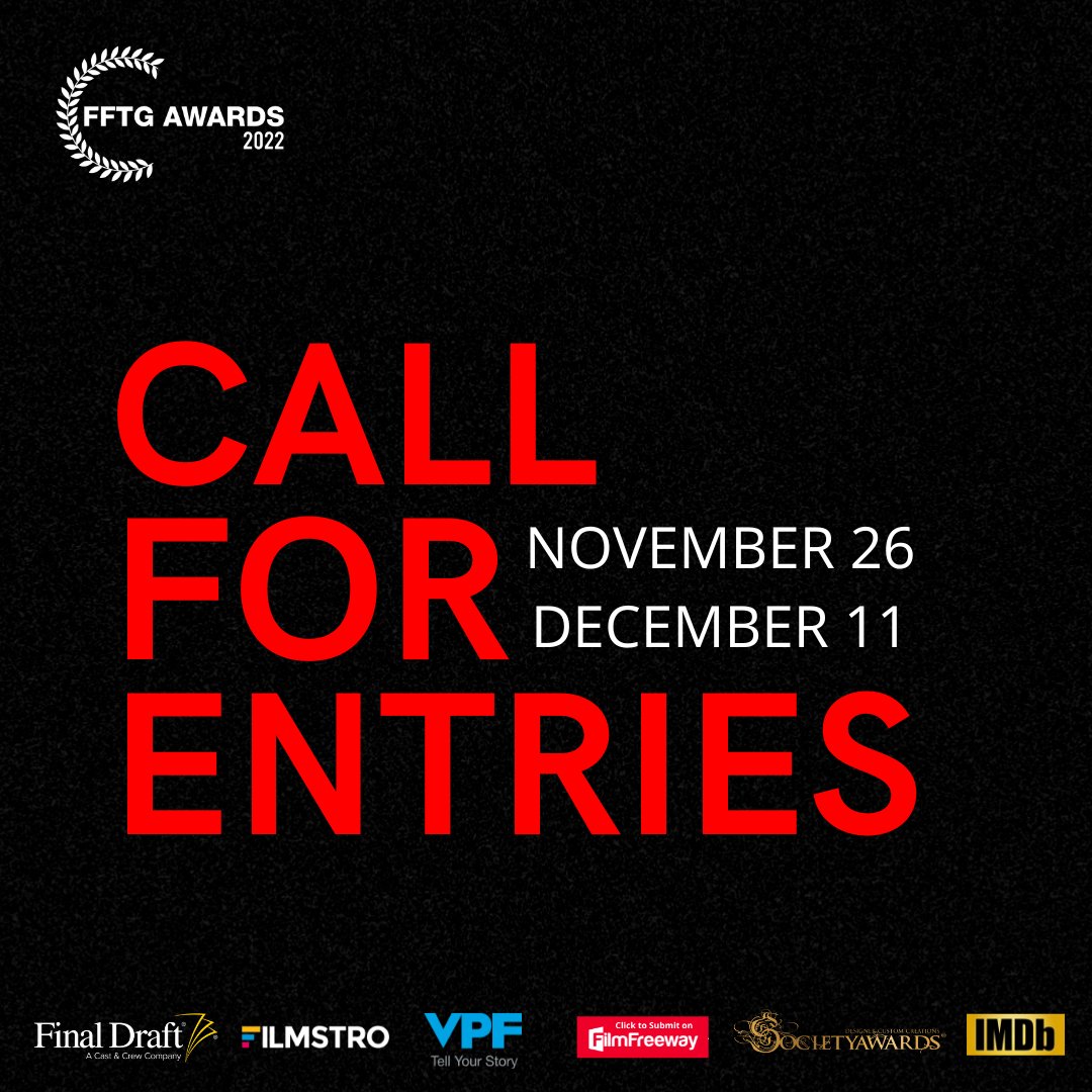 FftgAwards's tweet photo. 2022 #Openforentries
Submit with #FilmFreeway here:
https://t.co/SQafLSNy8y

#fftgawards #finaldraft #filmstro #IMDb #filmfreeway #filmmakers #screenwriting #Screenwriters #VPFfest https://t.co/bRZOMyHkV3